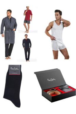 خرید مستقیم از ترکیه و ترندیول ست پیژامه و لباس خواب مردانه برند  پیرکاردین با کد PRA-1503124-8170