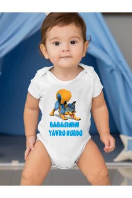 خرید مستقیم از ترکیه و ترندیول بادی نوزاد زیردکمه دار پسرانه برند  venüsdijital با کد BBK54024
