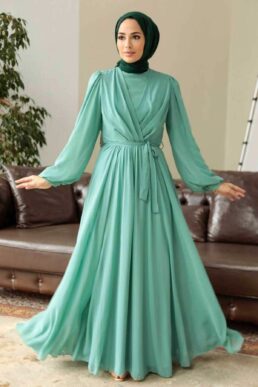 خرید مستقیم از ترکیه و ترندیول لباس بلند – لباس مجلسی زنانه برند نوا استایل Neva Style با کد ARM-5796