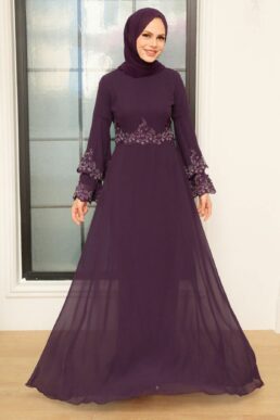 خرید مستقیم از ترکیه و ترندیول لباس بلند – لباس مجلسی زنانه برند نوا استایل Neva Style با کد PPL-9181