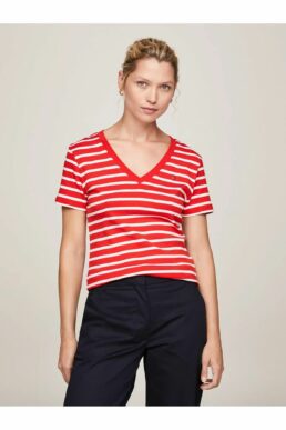 خرید مستقیم از ترکیه و ترندیول تیشرت زنانه برند تامی هیلفیگر Tommy Hilfiger با کد WW0WW405840FA-TH