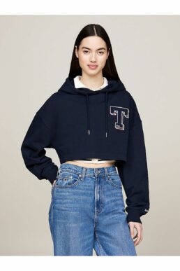 خرید مستقیم از ترکیه و ترندیول سویشرت زنانه برند تامی هیلفیگر Tommy Hilfiger با کد DW0DW18653C1G