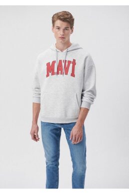 خرید مستقیم از ترکیه و ترندیول سویشرت مردانه برند ماوی Mavi با کد MAVİ Baskılı Kapüşonlu Gri Sweatshirt